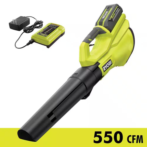 40V 120 MPH 550 CFM Cordless Battery Blower With 4.0 Ah Battery and Charger - 1039
