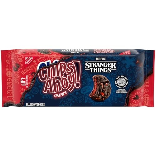 CHIPS AHOY! Stranger Things Chewy Chocolatey Strawberry-Flavored Filled Soft Cookies, Limited Edition, 9.9 Oz - QTY 2 - B67