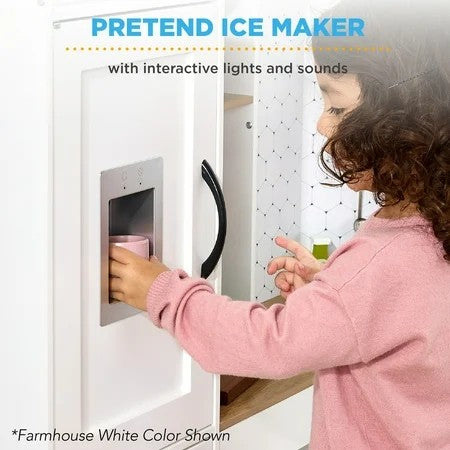 Best Choice Products Pretend Play Corner Kitchen, Interactive Wooden Kids Set w/ Lights & Sounds - White 1839