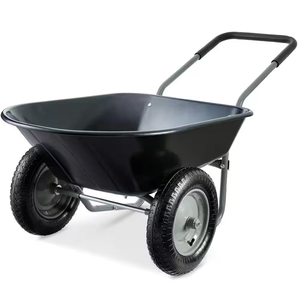 5 cu. ft. Black Plastic Wheelbarrow with Padded Handles M98