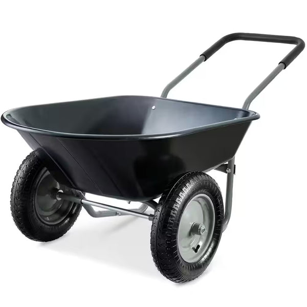 5 cu. ft. Black Plastic Wheelbarrow with Padded Handles M98