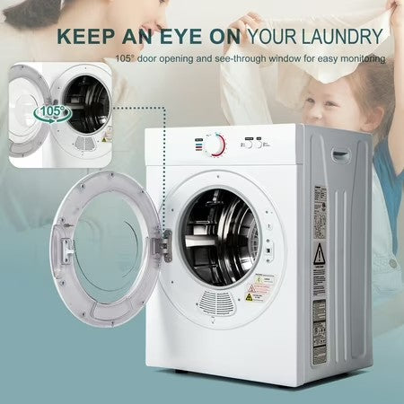 TESTED WORKING - Simzlife 1.8 Cu. ft. Portable Dryer with Filtration Systems Small Electric Dryer Machine, 19.7 in W, 27 in H - M6 - 704