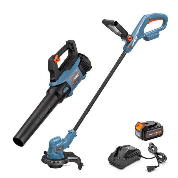 SENIX X2 20-volt Max Cordless Battery String Trimmer and Leaf Blower Combo Kit 4 Ah (Battery & Charger Included) 1599