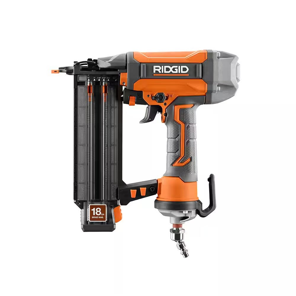 Pneumatic 18-Gauge 2-1/8 in. Brad Nailer with CLEAN DRIVE Technology, Tool Bag, and Sample Nails 1663