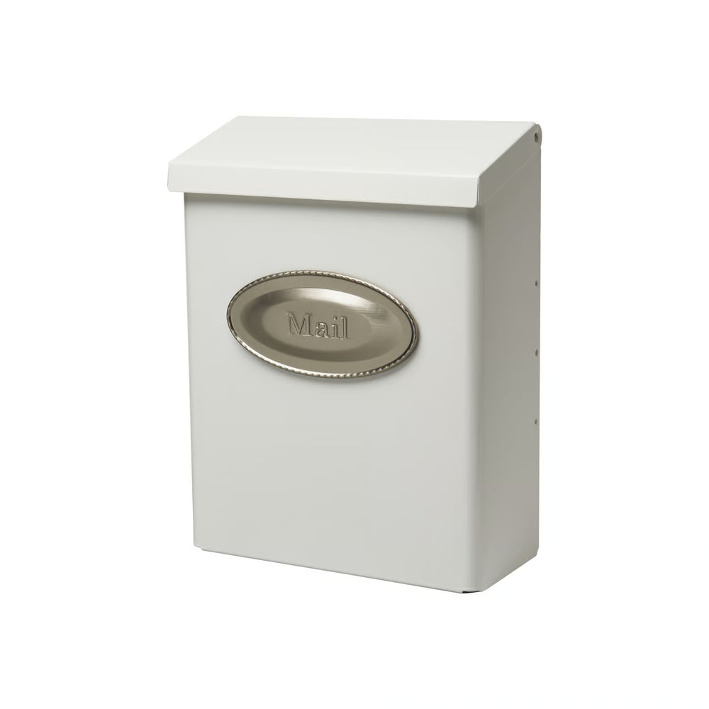Architectural Mailboxes Designer Contemporary Galvanized Steel Wall Mount White Mailbox 244