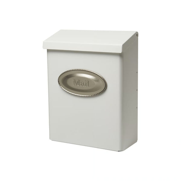 Architectural Mailboxes Designer Contemporary Galvanized Steel Wall Mount White Mailbox 244