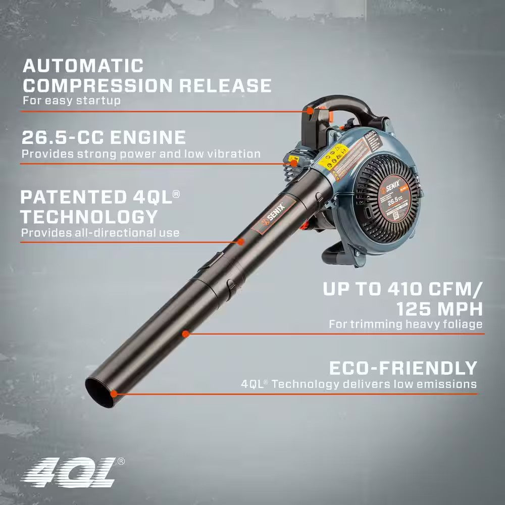 125 MPH 410 CFM 26.5 cc Gas 4-Cycle Handheld Blower 1527