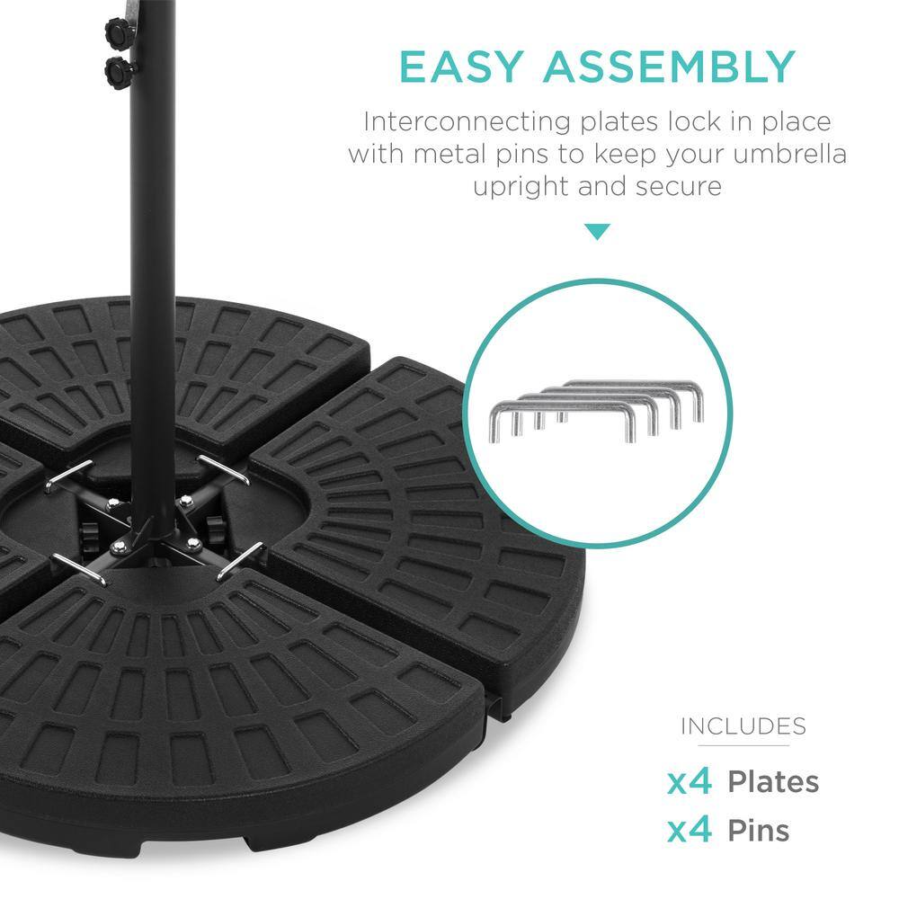 HDPE Plastic Patio Umbrella Base in Black - J2 - 357