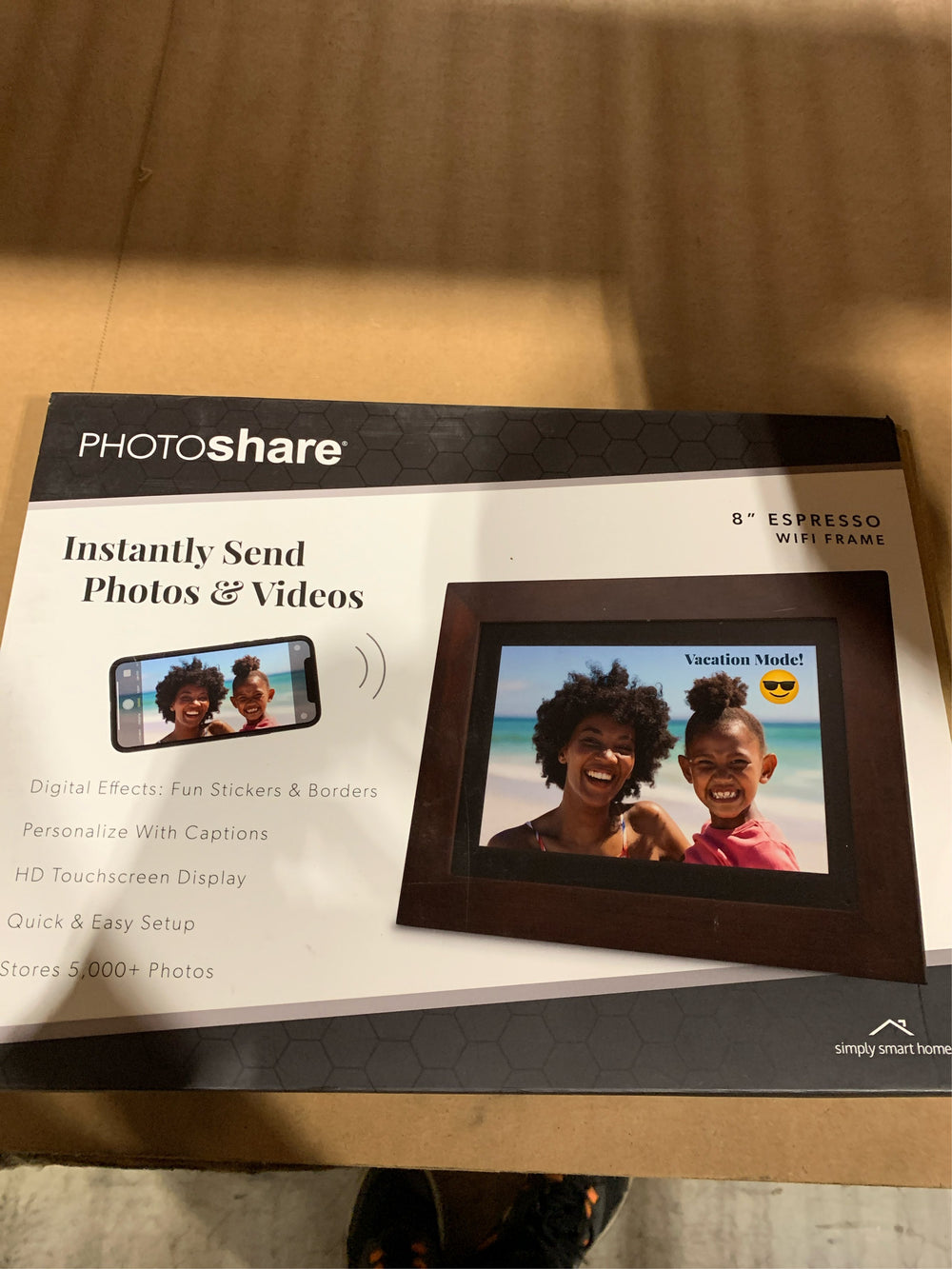 Simply Smart Home PhotoShare Friends and Family 8" Smart Digital Photo Frame -E5-0029