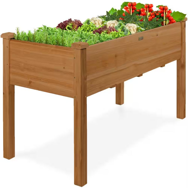 48 in. x 24 in. x 30 in. Wood Raised Garden Bed - Acorn Brown - K4