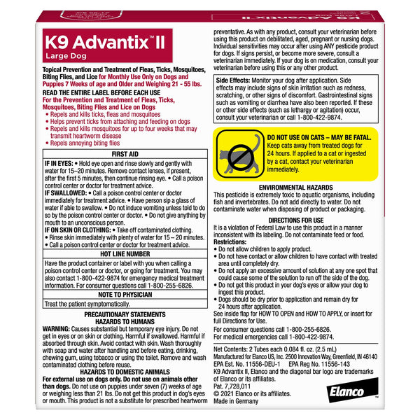 Elanco K9 Advantix II Liquid Flea and Tick Treatment (Pet Size: Large) - B13 - 1307