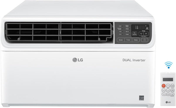 LG 10,000 BTU Smart Window Air Conditioner, 115V, Cools 450 Sq. Ft. for Bedroom, Living Room, Apartment, Dual Inverter, Quiet Operation, Energy Star, works with LG ThinQ, Amazon Alexa and Hey Google - K61
