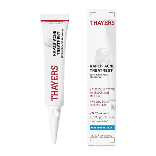 (Pack of 3) Thayers Rapid Acne Treatment with 10% Sulfur, Sulfur Acne Treatment with Niacinamide and Glycolic Acid, Soothing and Non-Stripping Skin Care, 0.5 Fl Oz - F6 - 904
