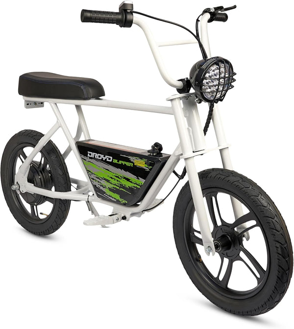 Tested Working - NO CHARGER - Droyd Blipper Electric Bike for Kids 13+, 250W Electric Mini Bike, 24V Lithium-Ion Battery w/Max Speed 12.5 Mph, Up to 12.5 Miles Range, Safe E Bike with Rear Drum Brake, 16" Tires and LED Headlight - G14