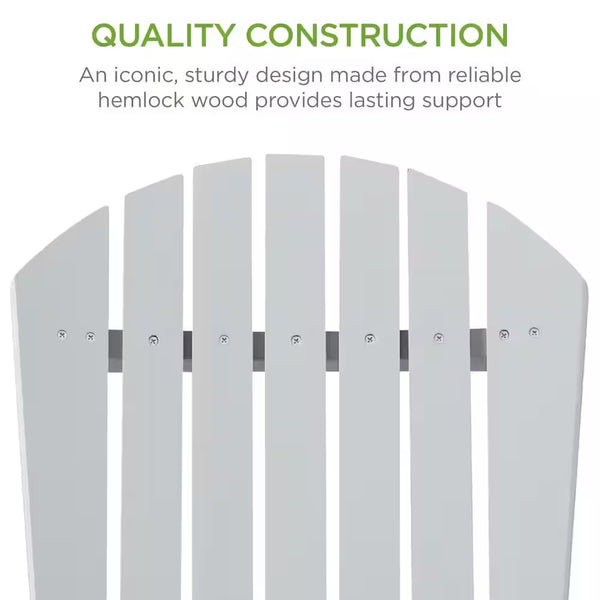 Best Choice Products Gray Folding Wood Outdoor Adirondack Chair Set of 1 -C5-0409