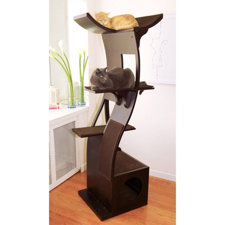 The Refined Feline, Lotus Cat Tower, Espresso - A5 - 441
