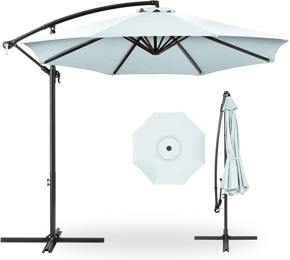 10ft Offset Hanging Market Patio Umbrella w/ Tilt — H48