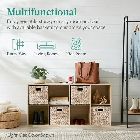Best Choice Products 8-Cube Bookshelf, 11in Display Storage System, Organizer w/ Removable Back Panels - Black - B14 - 1498