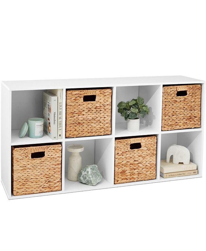 Best Choice Products 8-Cube Bookshelf, 11in Display Storage System, Organizer w/ Removable Back Panels - White B1706 -D1-0423