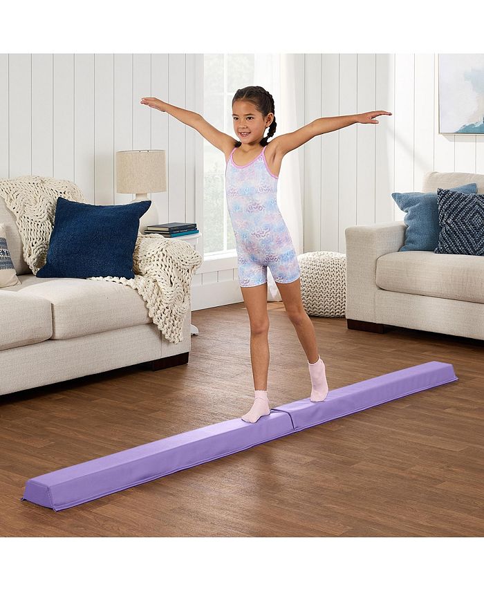 9ft Folding Medium-Density Foam Floor Balance Beam for Gymnastic and Tumbling - Purple - 277