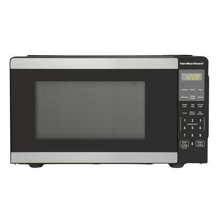 Hamilton Beach 0.9 Cu ft Countertop Microwave Oven, 900 Watts, Stainless Steel, New -L12-0570