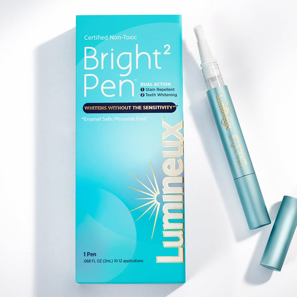 Lumineux Bright Pen, Dual Action Stain Repellant + Teeth Whitening Pen, Peroxide-Free, 10-12 Applications - F13 - 1208