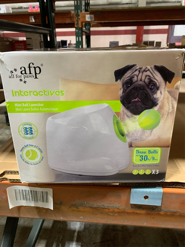 All For Paws Automatic Tennis Ball Launcher for Small to Medium Sized Dogs, 3 Balls Included, Mini - J10-1651