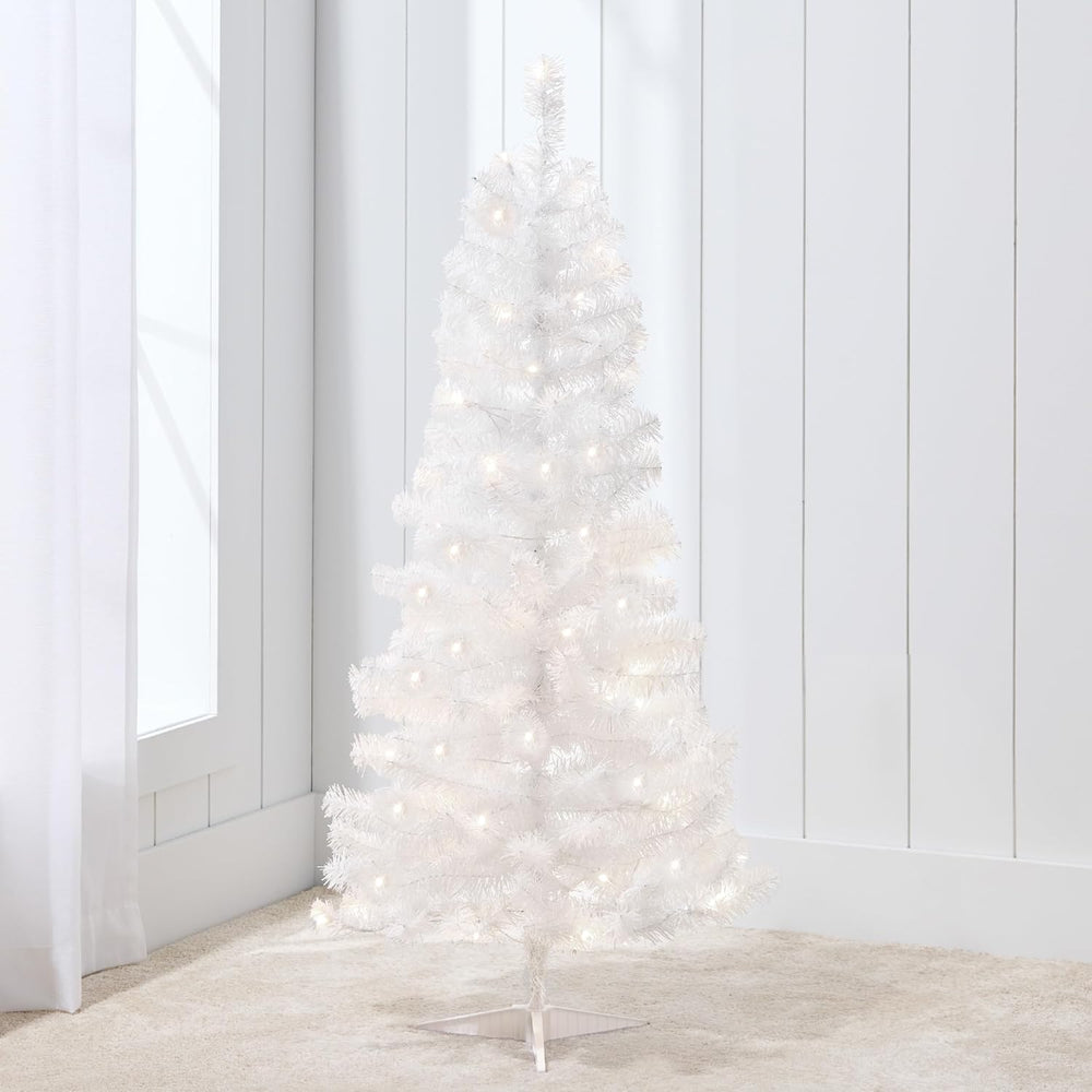 Best Choice 4ft Pre-Lit White Tinsel Tree — F2