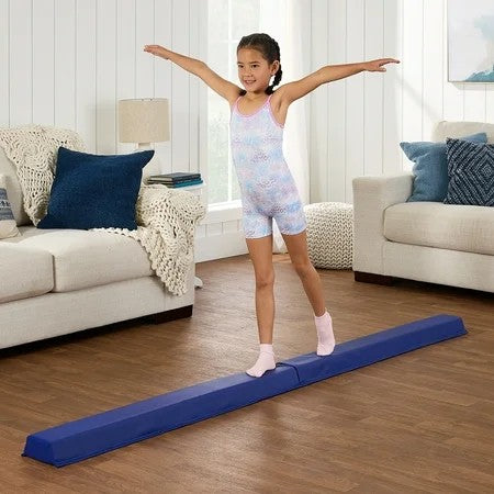 Best Choice Products 8ft Folding Floor Balance Beam 2-Panel for Gymnastics Practice, Exercise Royal Blue - 1536