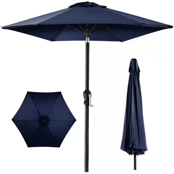 Best Choice Products 10 ft. Market Tilt Patio Umbrella in Navy Blue -L7-1557