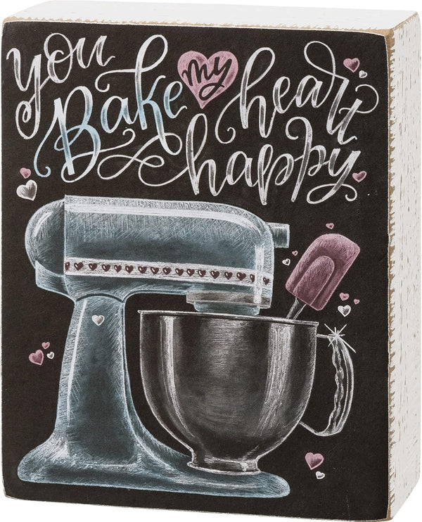 You Bake My Heart Happy Chalk Sign -L12-0667