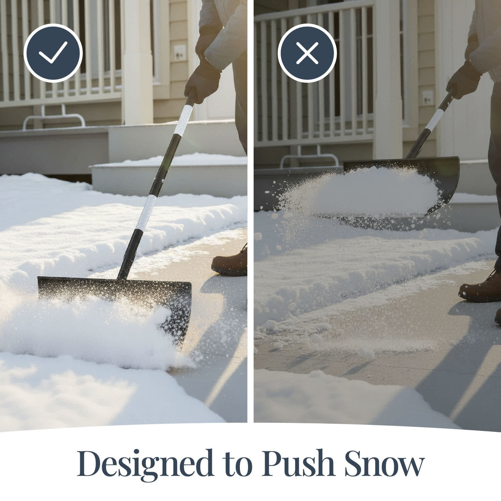 Best Choice Products 24 Snow Pusher Heavy Duty Hand Plow - Black - G1 - 1589 -E2-1652