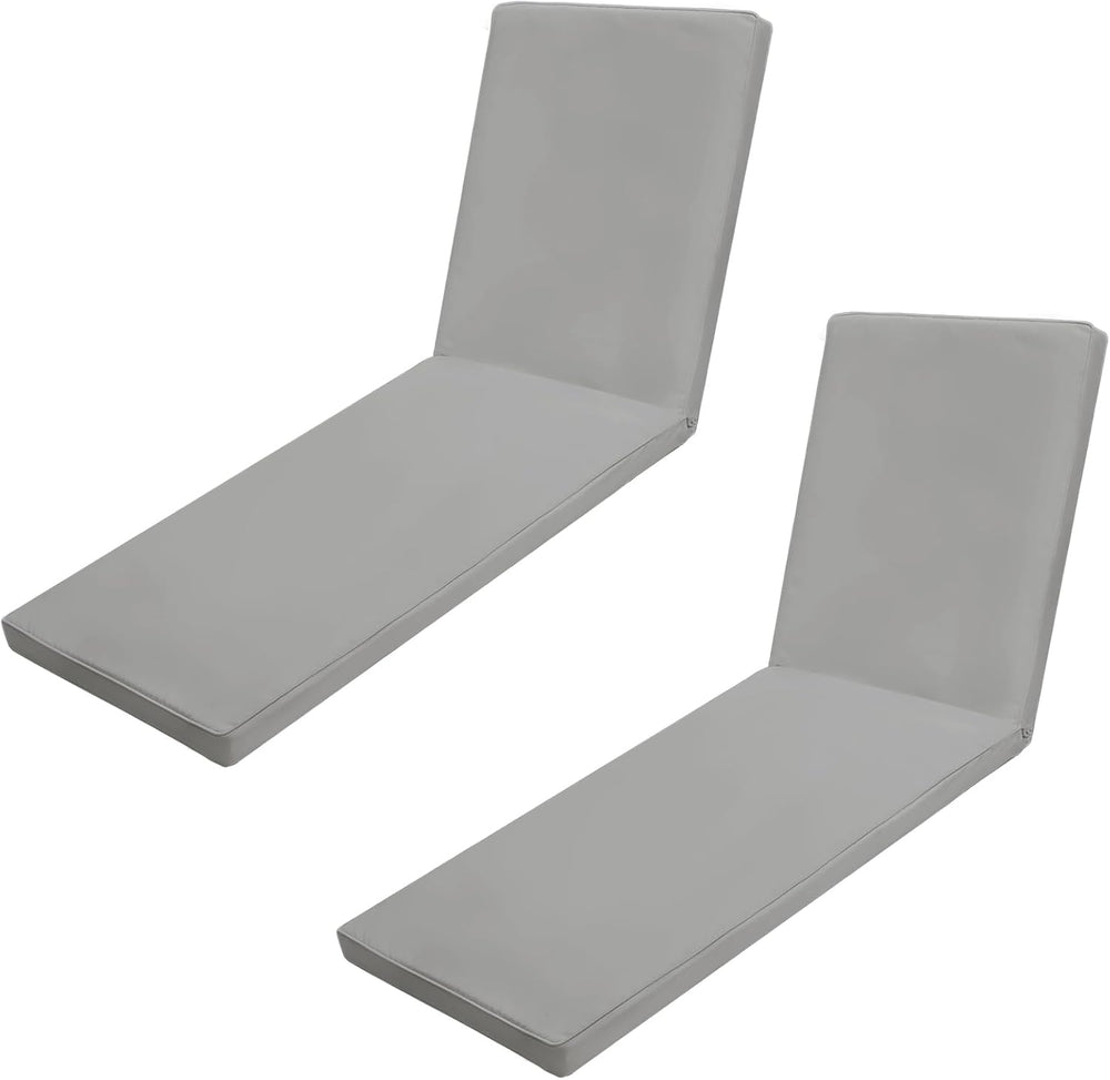 Outdoor Chaise Lounge Cushions, 71×22×3, Set of 2 — Grey — G32B