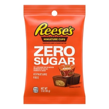 Reese's Zero Sugar Miniatures Chocolate Peanut Butter Cups Candy, Bag 3 oz - QTY 6 - X17