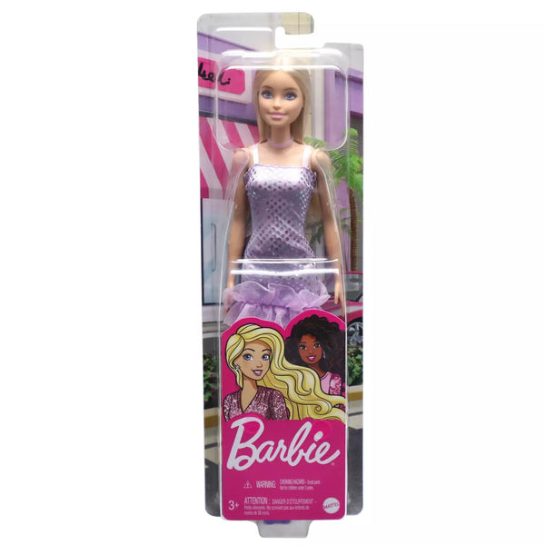 Barbie  Doll with Blonde Hair & Lavender Metallic Dress - 469