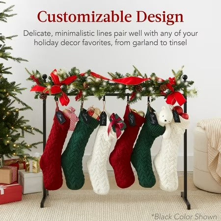 Best Choice Products 3ft Christmas Stocking Stand, Hanging Holiday Decor Display w/ Name Tags, Chalk Marker - Gold - E2 - 959