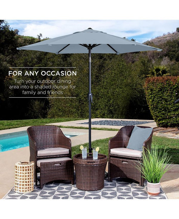 Best Choice Products 7.5ft Heavy-Duty Outdoor Market Patio Umbrella w/ Push Button Tilt, Easy Crank - Blue -F4-1998
