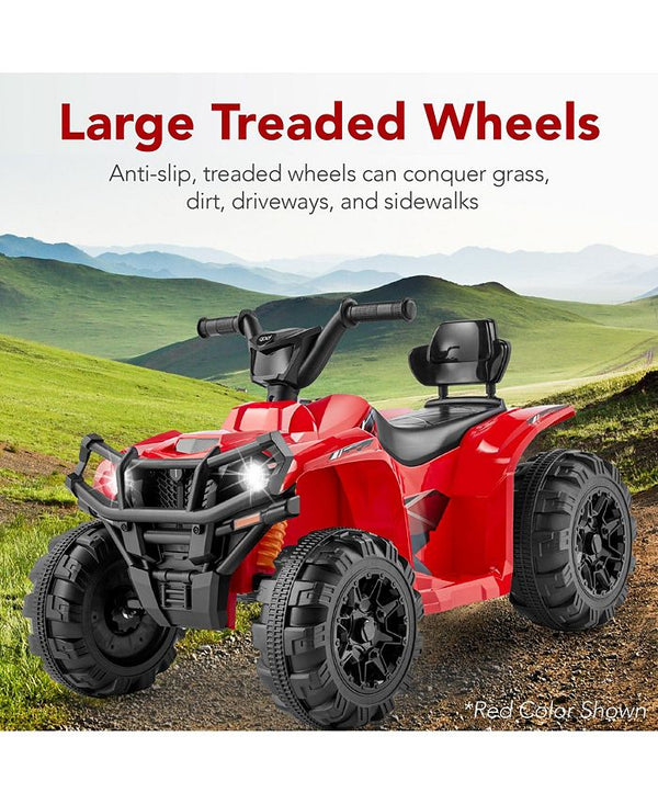 Best Choice Products 12V Kids Ride-On ATV Quad w/ Bluetooth, 2.4mph Max, Treaded Tires, LED Lights, Radio - Black - NO SIZE - G9 - 1032