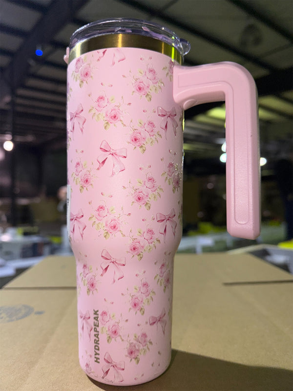 Hydrapeak 40oz Tumbler - Pink bows 1020
