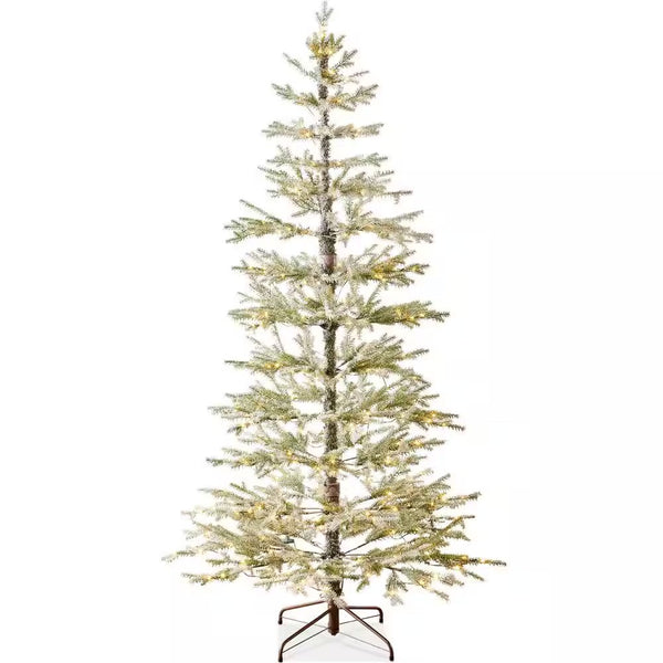 6 ft. Pre-Lit LED Flocked Sparse Artificial Christmas Tree with 200 2-in-1 Lights M18