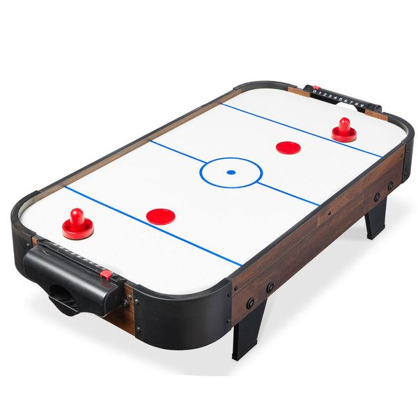 Tabletop Air Hockey Arcade Game Table W/ 2 Pucks, 2 Strikers - 40in - Walnut - H3 - 1603 -H6-1676