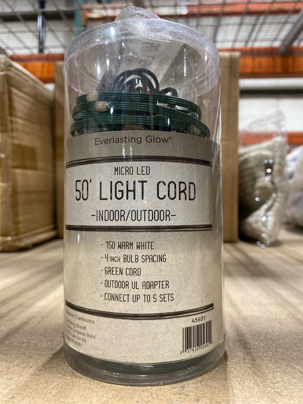 Everlasting Glow 50-ft L Warm White Micro LED Green String - L11 - 696