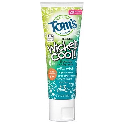 ( Lot of 3) Tom's of Maine Wicked Cool! Mild Mint Anti-cavity Toothpaste - 5.1oz - L10 - 158