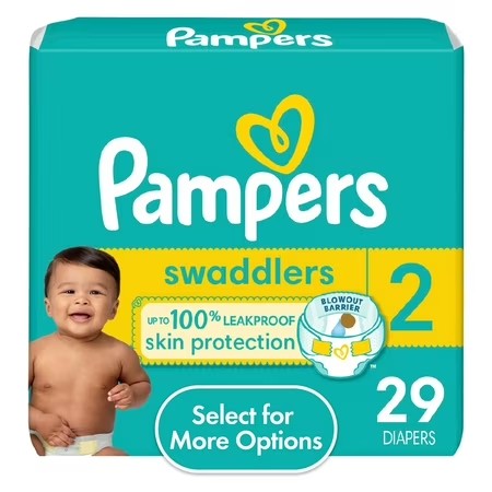 Pampers Swaddlers Baby Diapers Size 2, 29 Count - B9 - 1523