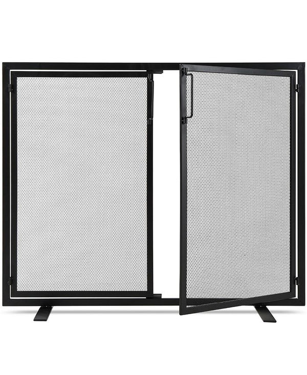Best Choice Products 38.5x31in 2-Door Fireplace Screen, Handcrafted Wrought Iron Spark Guard w/ Magnetic Doors - Black - No Size - L95