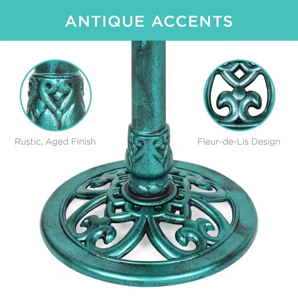 Best Choice Products Pedestal Green Birdbath 1741