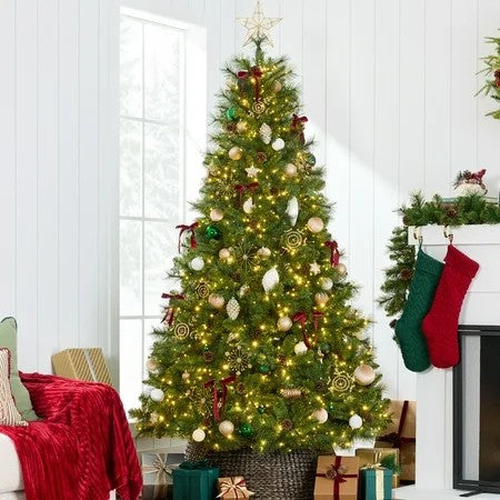 6ft Pre-Lit Scotch Pine Christmas Tree w/ 946 Branch Tips, 250 2-in-1 LED Lights 754