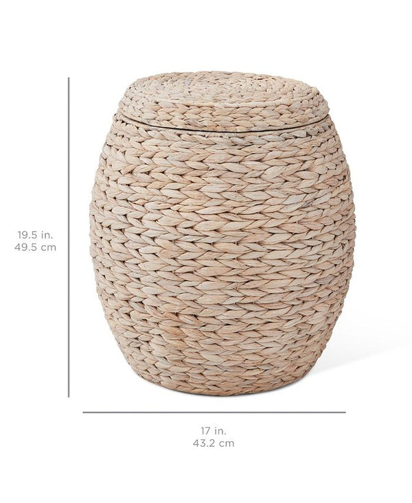 Best Choice Products Vintage Multipurpose Hyacinth Storage Organizer Tote Basket w/ Lid - White - NO SIZE 1746 -J2-0015