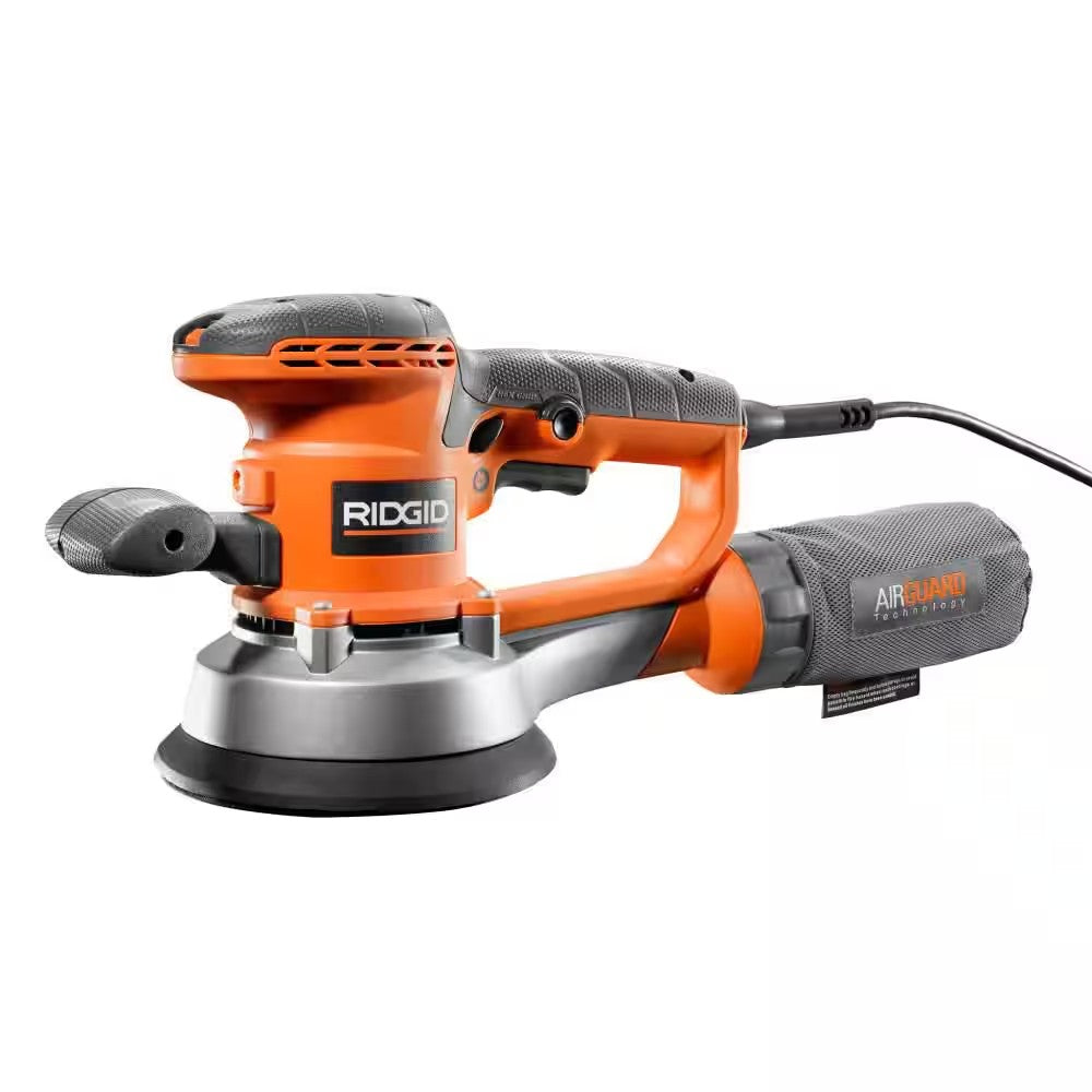 RIDGID 4 Amp Corded 6 in. Variable-Speed Dual Random Orbital Sander with AIRGUARD Technology - 1493