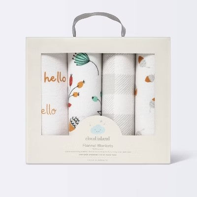 Flannel Baby Blanket Forage On - Cloud Island  - 4pk - F14 - 1796